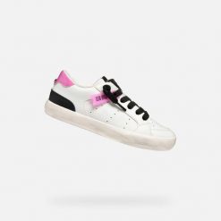 Buty GEOX J GISLI GIRL Biały. Białe trekkingi damskie Geox, trekkingowe. Za 213.99 zł.