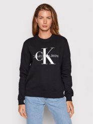 Calvin Klein Jeans Bluza J20J219140 Czarny Regular Fit. Czarne bluzy damskie Calvin Klein Jeans, s, bez wzorów, z bawełny, bez kaptura. Za 239.99 zł.