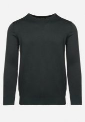 Zielony Klasyczny Sweter z Wiskozą i Modalem Neaviana. Zielone swetry przez głowę męskie Born2be, l, z aplikacjami, z wiskozy, bez kołnierzyka. Za 59.99 zł.