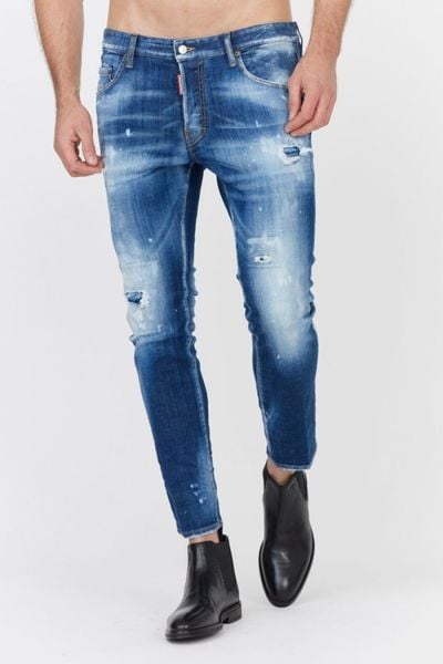 DSQUARED2 Niebieskie jeansy męskie Skater jean, Rozmiar 52. Niebieskie jeansy męskie Dsquared2. W wyprzedaży za 1,280.99 zł.