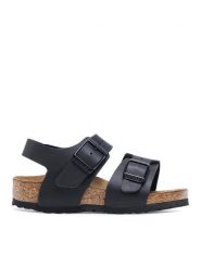 Birkenstock Sandały New York Kids Bs 187603 Czarny. Czarne sandały chłopięce Birkenstock, ze skóry, bez zapięcia. Za 169.99 zł.