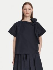 Weekend Max Mara Bluzka Recente 2625166071 Granatowy Regular Fit. Niebieskie bluzki damskie Weekend Max Mara, bez wzorów, z bawełny, bez kołnierzyka, bez ramiączek. Za 694.99 zł.