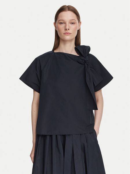 Weekend Max Mara Bluzka Recente 2625166071 Granatowy Regular Fit. Niebieskie bluzki damskie Weekend Max Mara, bez wzorów, z syntetyku, bez kołnierzyka, bez ramiączek. Za 694.99 zł.