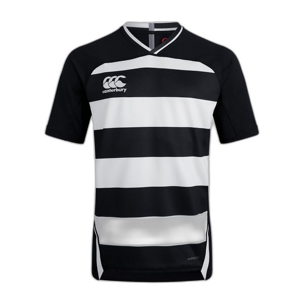 Dżersej w paski Canterbury Vapodri Evader. Białe koszulki sportowe męskie CANTERBURY, xs, bez wzorów, z dżerseju, bez kołnierzyka, bez ramiączek. Za 314.50 zł.