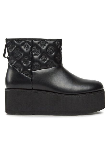 Guess Botki FL8JIA ELE10 Czarny. Czarne botki damskie Guess, ze skóry, bez obcasa, na płaskiej podeszwie, bez zapięcia. Za 719.99 zł.