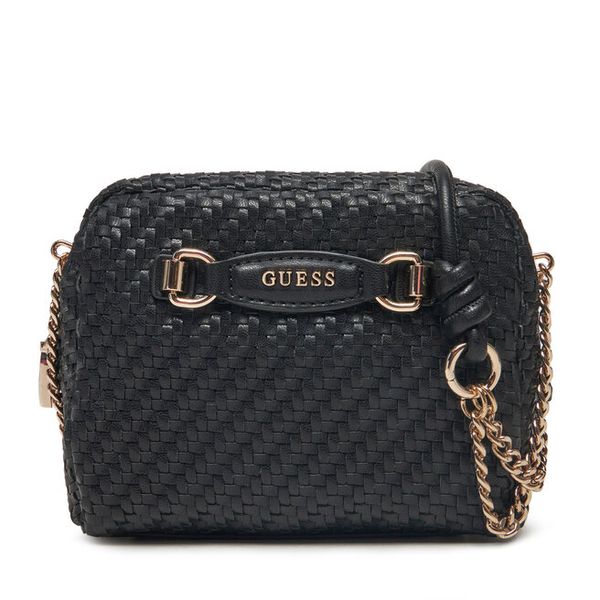 Torebka Guess. Czarne listonoszki damskie Guess, z aplikacjami, bez dodatków. Za 298.99 zł.