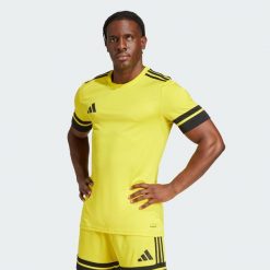 Koszulka Squadra 25. Czarne koszulki sportowe męskie Adidas, l, bez wzorów, z materiału, bez kołnierzyka, bez ramiączek, do piłki nożnej. Za 76.99 zł.