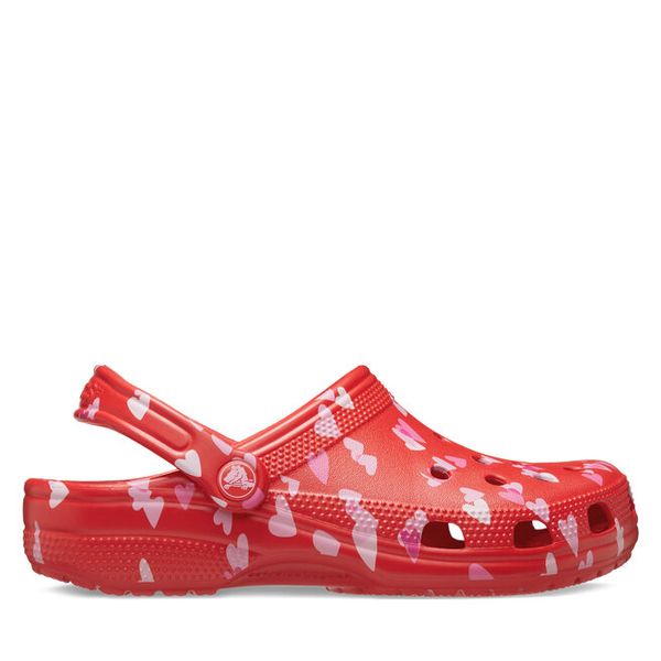 Klapki Crocs. Czerwone klapki damskie Crocs, bez wzorów, bez obcasa. Za 179.99 zł.