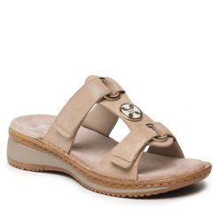 Klapki Ara. Brązowe klapki damskie Ara, bez wzorów, bez obcasa. Za 329.99 zł.