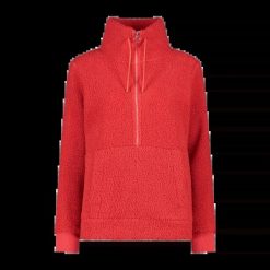 Bluza damska turystyczna CMP 32P3806. Czerwone bluzy damskie CMP, l, bez wzorów, z polaru, bez kaptura. Za 283.50 zł.