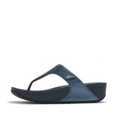 Klapki między palcami damskie FitFlop Lulu. Niebieskie klapki damskie FIT FLOP, bez wzorów, bez obcasa. Za 489.50 zł.