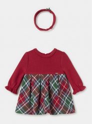 Mayoral Sukienka codzienna 2.862 Czerwony Regular Fit. Czerwone sukienki dla dziewczynek Mayoral, bez wzorów, z bawełny, bez ramiączek. Za 139.99 zł.