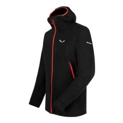 Kurtka trekkingowa męska Salewa Puez Powertex. Czarne kurtki męskie Salewa, l, z aplikacjami, z materiału, klasyczne, z kapturem. Za 732.95 zł.