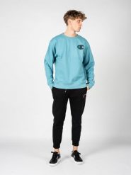 Bluza trekking męska. Niebieskie bluzy męskie Champion, m, bez wzorów, z bawełny, bez kaptura. Za 166.00 zł.