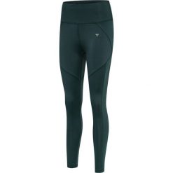 Damskie legginsy z wysoką talią Hummel hmlnorma. Zielone legginsy damskie Hummel, bez wzorów, na fitness i siłownię. Za 201.00 zł.