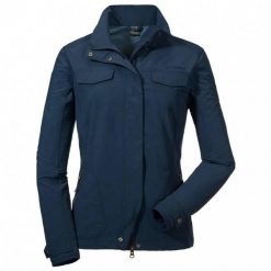 Kurtka turystyczna damska Schoffel Cannes. Niebieskie kurtki damskie Schöffel, l, bez wzorów, bez kaptura. Za 312.00 zł.