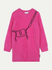 Marc Jacobs Sukienka dzianinowa W60386 D Różowy Regular Fit. Czerwone sukienki dla dziewczynek Marc Jacobs, bez wzorów, z dzianiny, bez ramiączek. Za 579.99 zł.