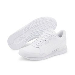 Buty do chodzenia Puma ST RUNNER V3 L JR. Białe obuwie sportowe damskie Puma, bez wzorów, trekkingowe. Za 219.99 zł.