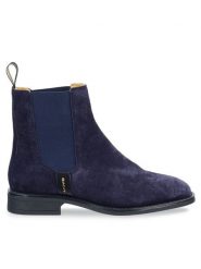 Gant Sztyblety 31553127 Granatowy. Niebieskie botki damskie GANT, ze skóry, bez obcasa, na płaskiej podeszwie, bez zapięcia. Za 609.99 zł.