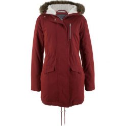 Parka z kapturem z podszewką ze sztucznego futerka bonprix czerwony kasztanowy. Parki damskie marki SOLOGNAC. Za 169.99 zł.