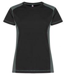 Clique Koszulka Ambition-T Women kontrastowa z bawełny i recyklingowanego. Szare t-shirty damskie CLIQUE, s, bez wzorów, z bawełny, klasyczne, bez kołnierzyka. Za 141.50 zł.