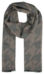 Męski Szalik Alties - Beżowy, Duży Wzór. Brązowe szaliki męskie Alties, na jesień, bez wzorów, z bawełny. Za 59.00 zł.