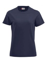 Clique Premium-T Women damska koszulka z okrągłym dekoltem, szwy boczne. Niebieskie t-shirty damskie CLIQUE, xl, bez wzorów, z bawełny, bez kołnierzyka. Za 112.86 zł.