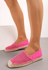 Fuksjowe Wsuwane Espadryle na Płaskiej Podeszwie Ozdobione Plecionką z Juty Loracila. Czerwone espadryle damskie Born2be, na lato, bez wzorów, eleganckie, bez obcasa, na płaskiej podeszwie, bez zapięcia. Za 59.99 zł.