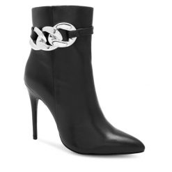 Botki Eva Minge. Czarne botki damskie Eva Minge, bez obcasa, na szpilce, bez zapięcia. Za 439.00 zł.