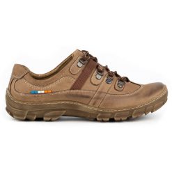 Olivier Skórzane buty trekkingowe męskie 213GT brązowe beżowy. Brązowe trekkingi męskie trekkingowe. Za 319.69 zł.