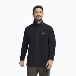 Bluza polarowa męska Jack Wolfskin Taunus 100 Full Zip. Czarne bluzy męskie Jack Wolfskin, m, bez wzorów, z materiału, bez kaptura. Za 249.99 zł.