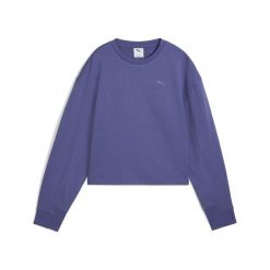 Damska bluza HER o luźnym kroju PUMA Blue Crystal. Niebieskie bluzy sportowe damskie Puma, xl, bez wzorów, prążkowane, bez kaptura, do biegania. W wyprzedaży za 124.00 zł.