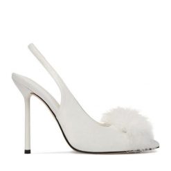 Szpilki Eva Minge. Białe szpilki damskie Eva Minge, bez wzorów, bez obcasa, bez zapięcia. Za 479.99 zł.