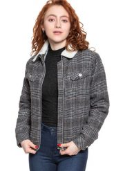 LEE WOOL CHECK SHERPA JK KHAKI L56XVLMH 112113153. Brązowe kurtki damskie Lee, l, bez wzorów, bez kaptura. Za 359.99 zł.