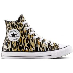 Buty sportowe Converse Chuck Taylor All Star Leopard. Brązowe trampki i tenisówki damskie Converse, bez wzorów, retro, bez zapięcia. Za 390.00 zł.