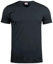 Clique Basic-T V-neck T-shirt z dekoltem V czarny bawełna. Czarne t-shirty męskie CLIQUE, xl, bez wzorów, z bawełny, bez kołnierzyka. Za 83.11 zł.