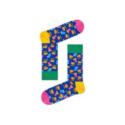 Skarpetki Happy Socks - Junk Food (HAM01-6000). Szare skarpety męskie Happy Socks, w kolorowe wzory, z bawełny. Za 34.90 zł.