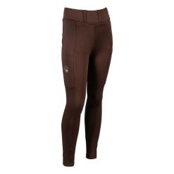 Dziewczęce legginsy jeździeckie z pełną przyczepnością HKM Lana II. Brązowe legginsy dla dziewczynek HKM, bez wzorów. Za 254.00 zł.