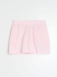 Luźne muślinowe szorty z kieszeniami - różowy. Czerwone szorty damskie Sinsay, l, bez wzorów. Za 29.99 zł.