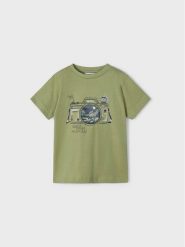 Mayoral T-Shirt 3003 Zielony Regular Fit. Zielone t-shirty dla chłopców Mayoral, bez wzorów, z bawełny, bez ramiączek. Za 59.99 zł.