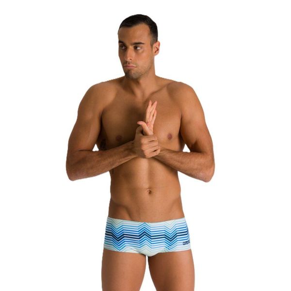 Kąpielówki męskie na basen Arena Multicolor Stripes Low Waist Short. Białe kąpielówki męskie Arena, m, bez wzorów, do pływania. Za 79.99 zł.