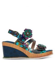 Laura Vita Sandały Ballon 22 Kolorowy. Sandały damskie Laura Vita, bez wzorów, ze skóry, bez obcasa, na koturnie, bez zapięcia. Za 429.99 zł.