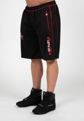 Marlow Mesh Szorty - Czarny/Czerwony. Czerwone krótkie spodenki sportowe męskie GORILLA WEAR, l, bez wzorów, z meshu, na fitness i siłownię. Za 193.00 zł.