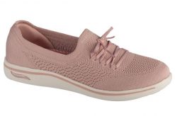 Buty sportowe Sneakersy damskie, On-The-GO Arch Fit Uplift - Florence. Czerwone obuwie sportowe damskie Skechers, bez wzorów, z materiału, trekkingowe. Za 259.99 zł.
