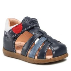 Sandały Geox. Niebieskie sandały chłopięce Geox, bez zapięcia. Za 179.99 zł.
