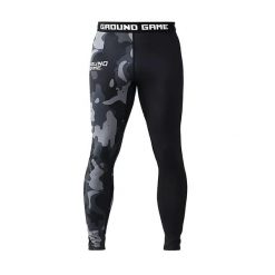 Legginsy do MMA męskie Ground Game Moro 4.0. Szare legginsy sportowe męskie GROUND GAME, m, bez wzorów, z elastanu, długie. Za 179.00 zł.
