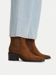 MEXX Botki EO-MX/046C-WI44 Brązowy jasny. Brązowe botki damskie Mexx, ze skóry, bez obcasa, na słupku, bez zapięcia. Za 399.99 zł.