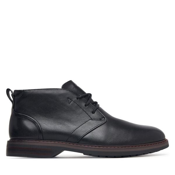 Trzewiki Clarks. Czarne botki męskie Clarks, bez wzorów, bez zapięcia. Za 519.99 zł.
