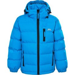 Kurtka zimowa "Tuff" w kolorze niebieskim. Niebieskie buty zimowe chłopięce Trespass Kids, bez wzorów, bez zapięcia. W wyprzedaży za 152.95 zł.