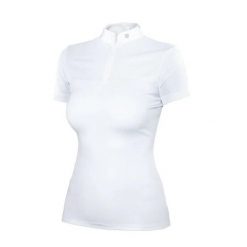 Damska koszulka polo na zawody Equestrian Stockholm Divine Motion. Białe koszulki sportowe damskie EQUESTRIAN STOCKHOLM, xs, bez wzorów, z materiału, bez kołnierzyka, bez ramiączek, do jazdy konnej. Za 456.60 zł.